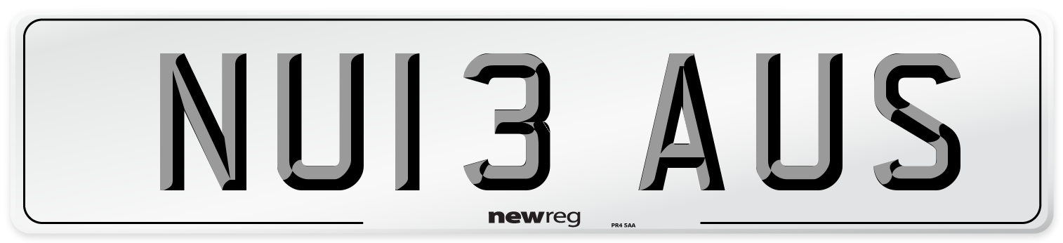 NU13 AUS Number Plate from New Reg